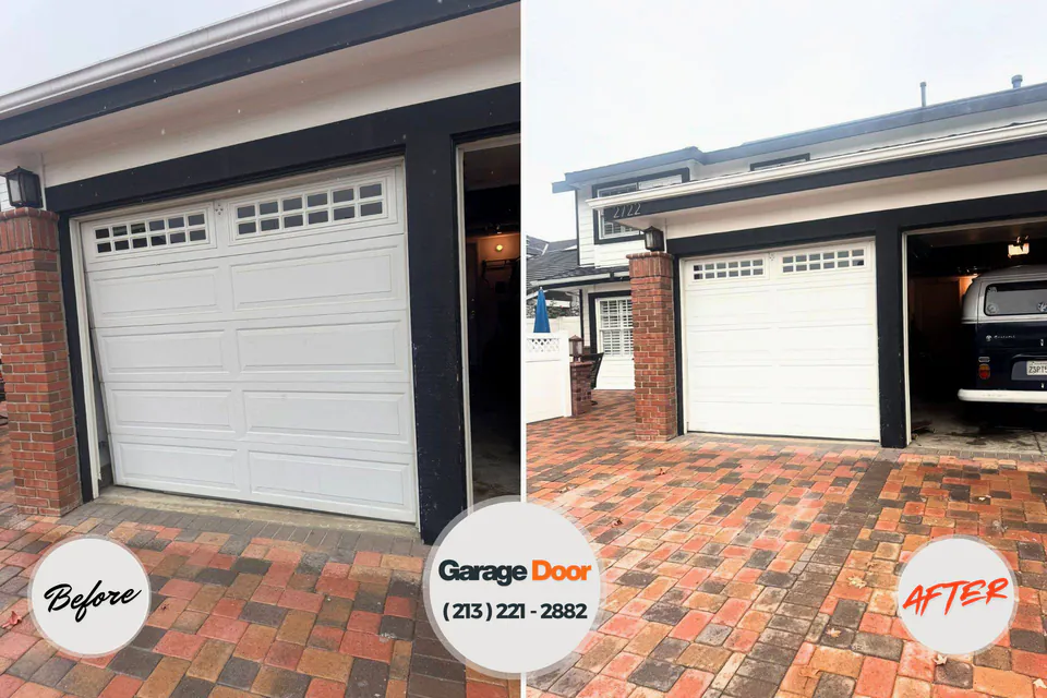 Before and after: garage door repair Seabrook Island, SC